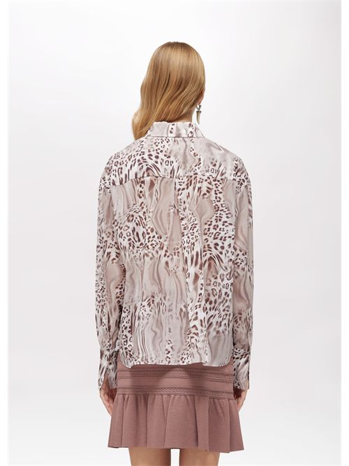 Camicia in seta stretch animalier BLUGIRL BLUMARINE | RA6035T2949/P9371